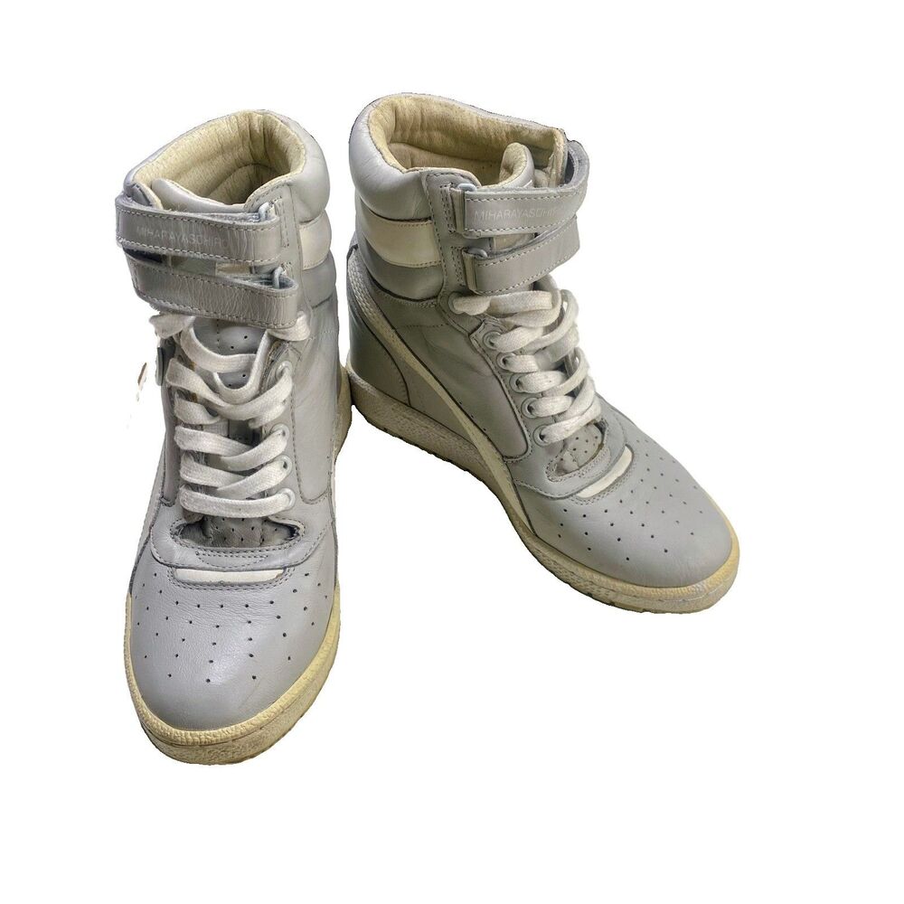 Puma x Mihara Yasuhiro Sky Hi Wedge Sneakers Gray White Women's Size 7.5